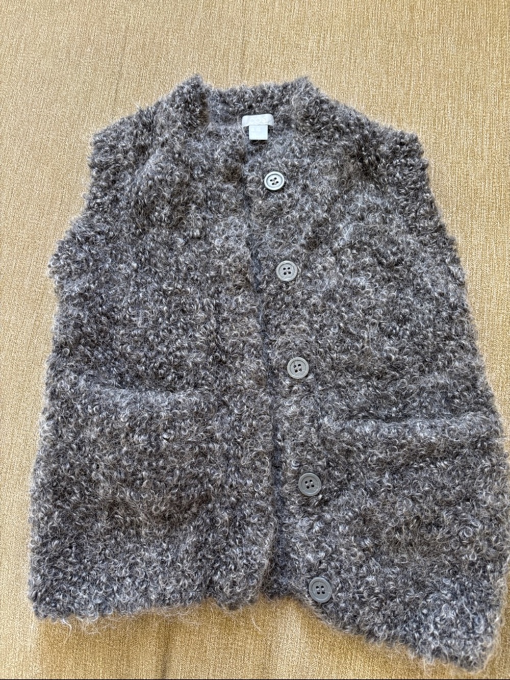 COS Gray Fuzzy Wool blend Knit Kids Vest